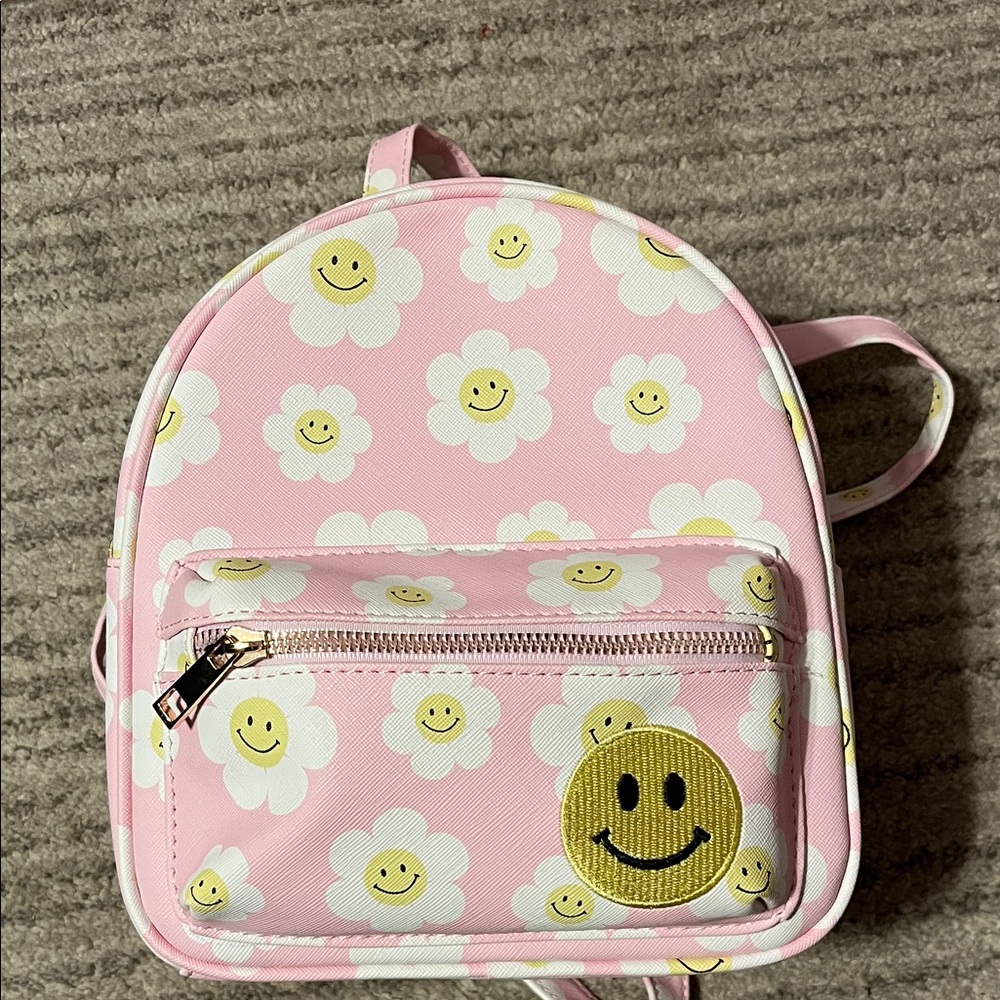 Pink Smiley Flower Kids Backpack